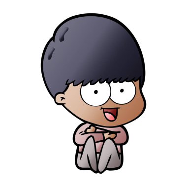 mutlu çizgi film çocuk vektör çizim