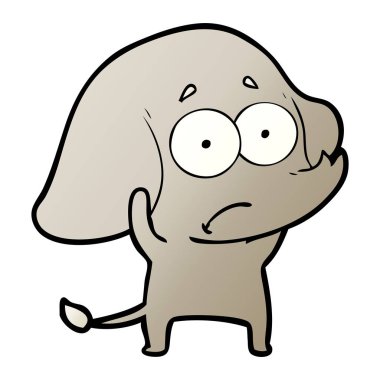 vektör çizim karikatür emin fil