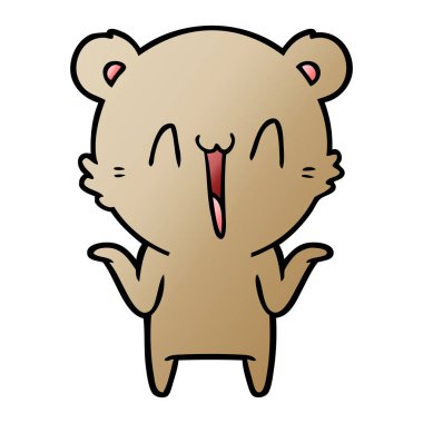 vektör çizim mutlu ayı çizgi film