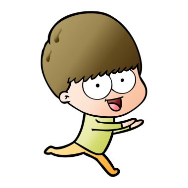 mutlu çizgi film çocuk vektör çizim