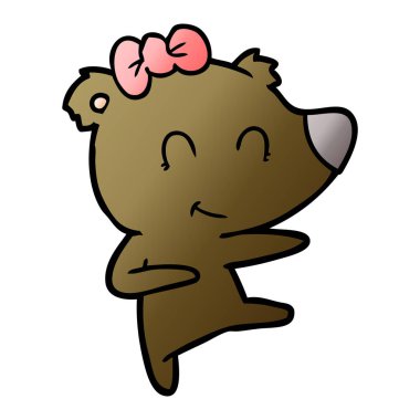 vektör çizim kadın ayı çizgi film