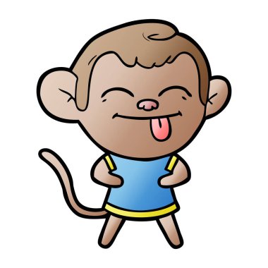 Komik karikatür maymun vektör çizim