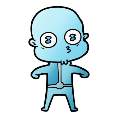 çizgi film garip kel uzay adamı