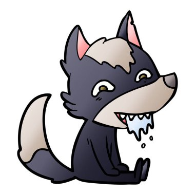 çizgi film aç kurt oturma bekleyen