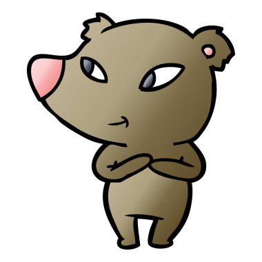 Tatlı çizgi film ayısının vektör çizimi