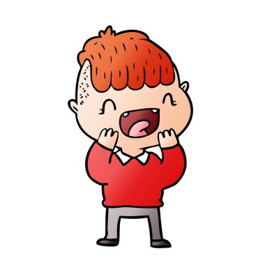 vektör çizim karikatür mutlu çocuk