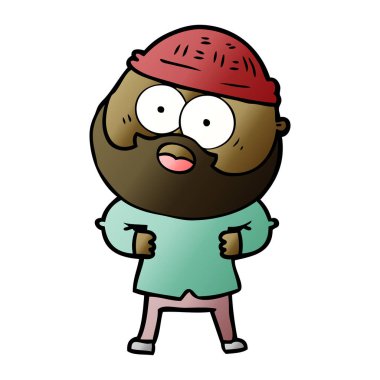 vektör çizim karikatür sakallı adam