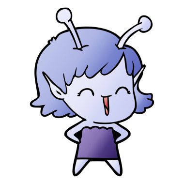 çizgi film yabancı kız gülerek