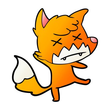 Çizgi film tilkisinin vektör çizimi