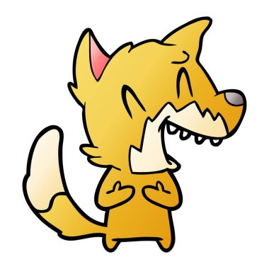 Tilki çizgi film gülen vektör çizim