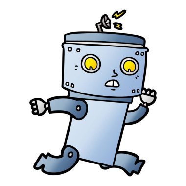 Çizgi film robotunun vektör çizimi