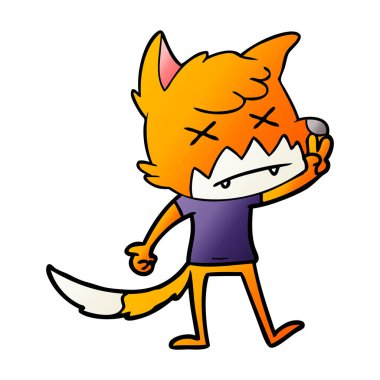 Çizgi film tilkisinin vektör çizimi