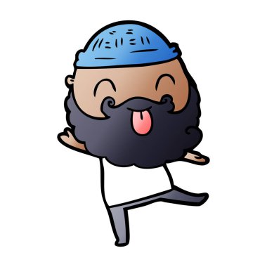 Sakallı dilini dans eden adam