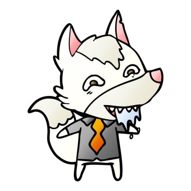 çizgi film aç kurt office giysili