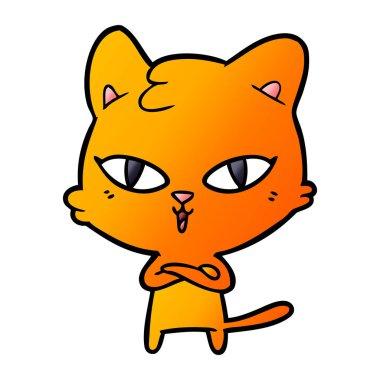 Çizgi film kedisinin vektör çizimi