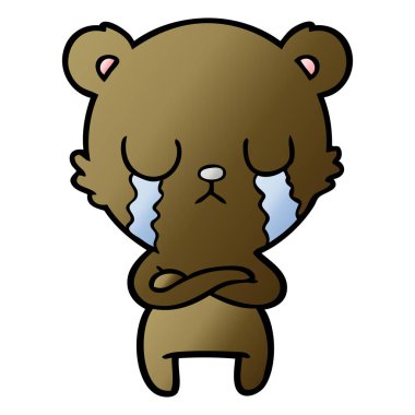 vektör çizim karikatür ayı ağlama