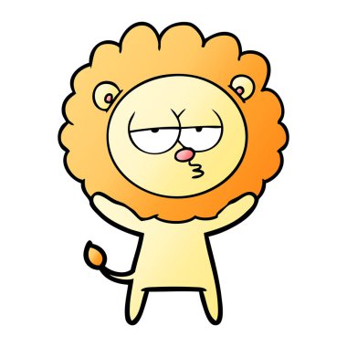 vektör çizim karikatür sıkılmış aslan