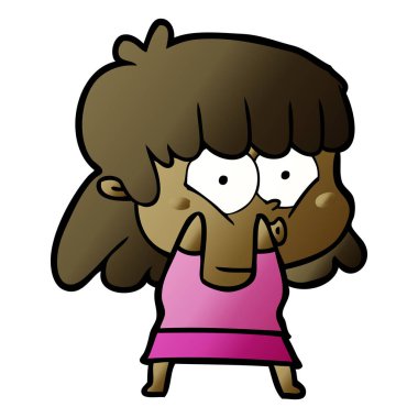 vektör çizim karikatür kız ıslık