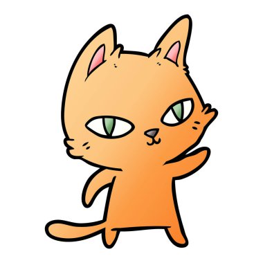  vektör çizim karikatür kedi bakarak