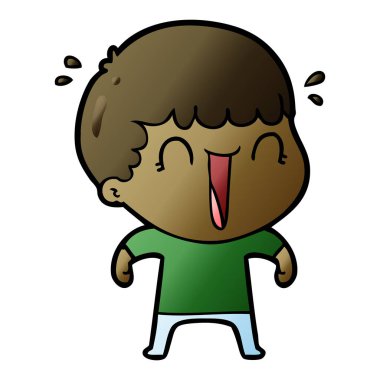 vektör çizim karikatür adam gülen