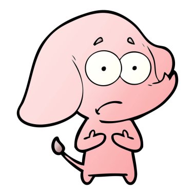 vektör çizim karikatür emin fil