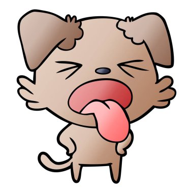 vektör çizim karikatür köpek bıkkın