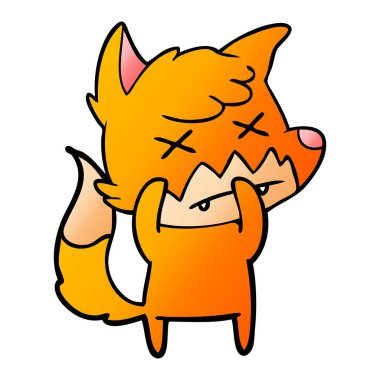 Çizgi film tilkisinin vektör çizimi