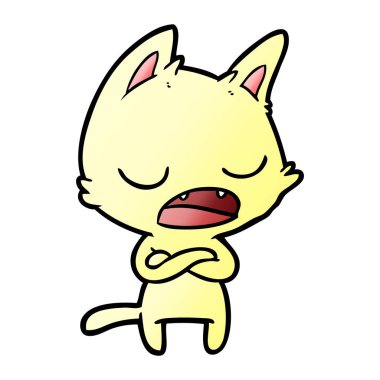 çapraz silah ile konuşan kedi