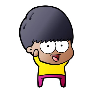 mutlu çizgi film çocuk vektör çizim