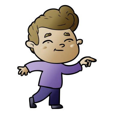 mutlu çizgi film adam vektör çizim