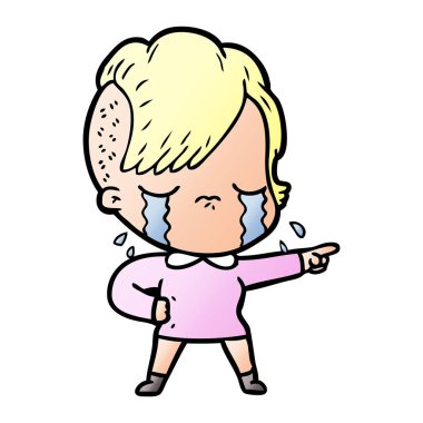 Ağlayan kızın vektör çizimi