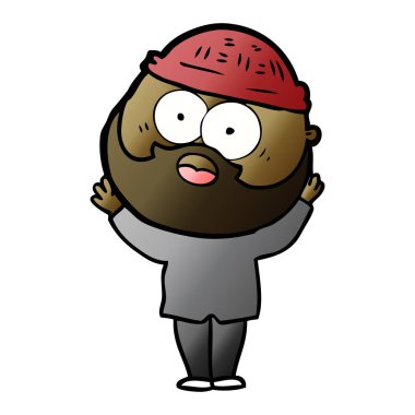 vektör çizim karikatür sakallı adam