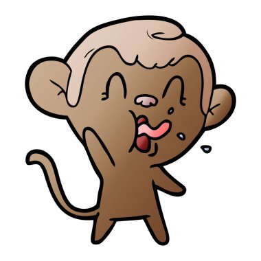 deli karikatür maymun vektör çizim