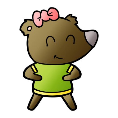 vektör çizim kadın ayı çizgi film