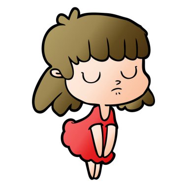 vektör çizim karikatür kayıtsız kadın