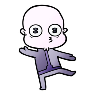 garip kel spaceman dans çizgi film