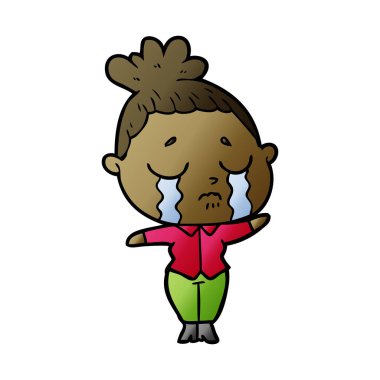 vektör çizim karikatür ağlayan kadın