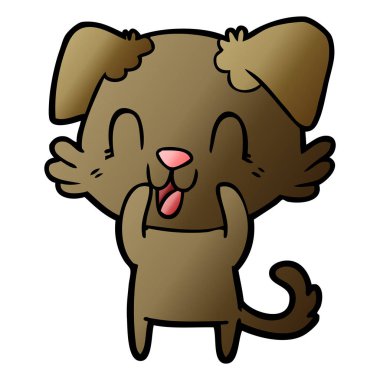 vektör çizim karikatür köpek gülen