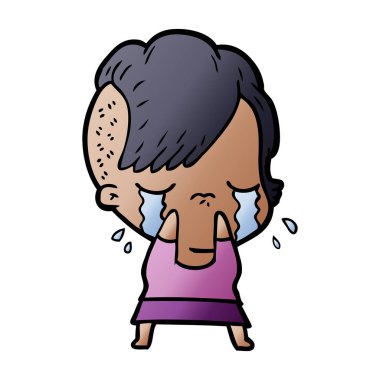 Ağlayan kızın vektör çizimi