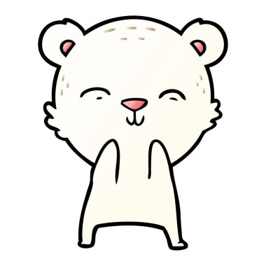 mutlu karikatür kutup ayısı