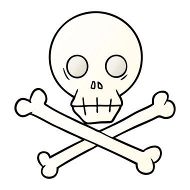 karikatür kafatası ve kemiklerin