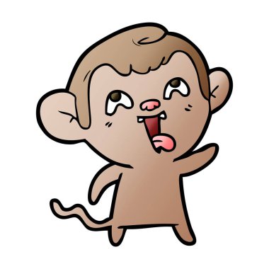 deli karikatür maymun vektör çizim