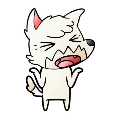 kızgın çizgi film fox vektör çizim