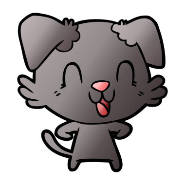 vektör çizim karikatür köpek gülen