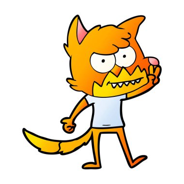 vektör çizim karikatür sırıtan Fox