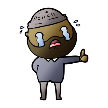 sakallı adam ağlıyor çizgi film