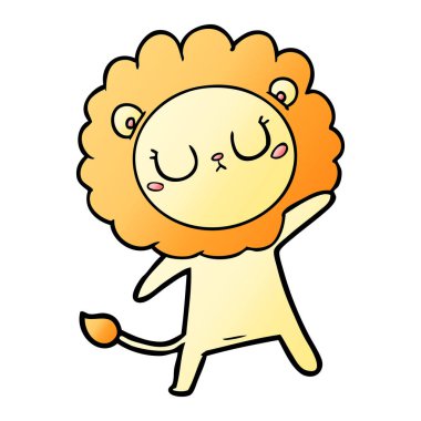 Çizgi film aslanının vektör çizimi