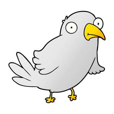 Çizgi film kuşunun vektör çizimi