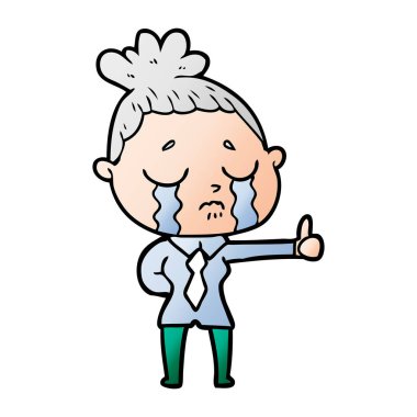 Çizgi filmdeki kadının vektör çizimi