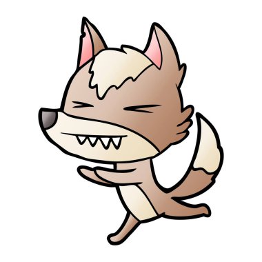 vektör çizim öfkeli wolf çizgi film